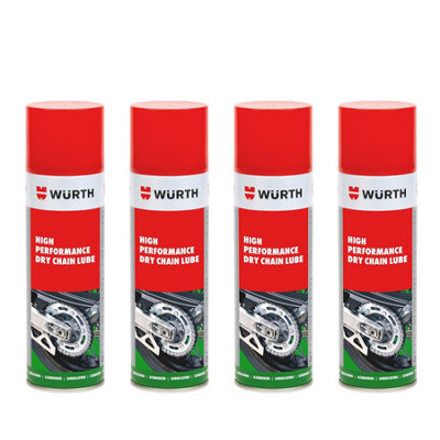 Würth Wurth High-Performance Motorcycle Dry Chain Spray Transparent Adhesive Corrosion Resistant 4X500Ml from B&Q