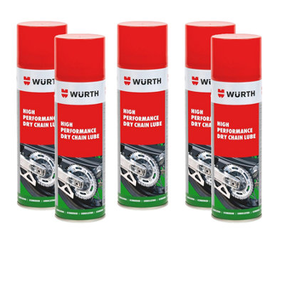 Würth Wurth High-Performance Motorcycle Dry Chain Spray Transparent Adhesive Corrosion Resistant 5X500Ml from B&Q