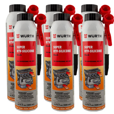 Würth 6X Wurth Rtv Black Silicone Instant Gasket Maker High Temperature Sealant  200Ml from B&Q