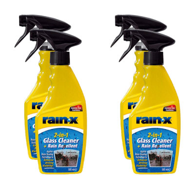 Rain X Rainx 2In1 Glass Cleaner Hydrophobic Rain Water Repellent 4X500Ml from B&Q