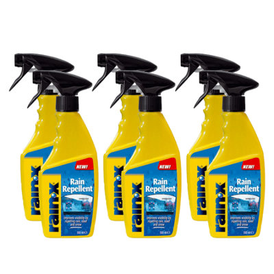 Rain X Rain-X Rain Repellent Hydrophobic Glass Treatment  Water Repellent 6X500Ml from B&Q