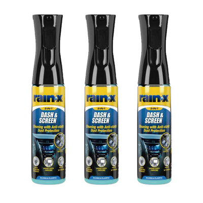 Rain X Rain-X Car Interior Cleaner Detailer Plastic Dashboard Dash Protectant 3X300ml Light