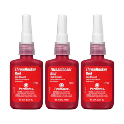 Permatex Threadlock High Strength Fast Acting Nut & Bolt Thread Lock Sealant 3X10ml Red