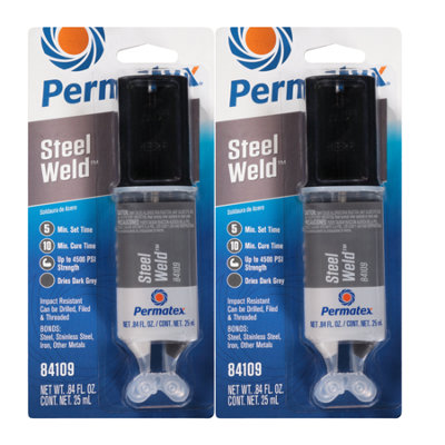 Permatex Multi Metal Epoxy Syringe Chemical Epoxy Metal Repair Dual Syringe 2X50Ml from B&Q