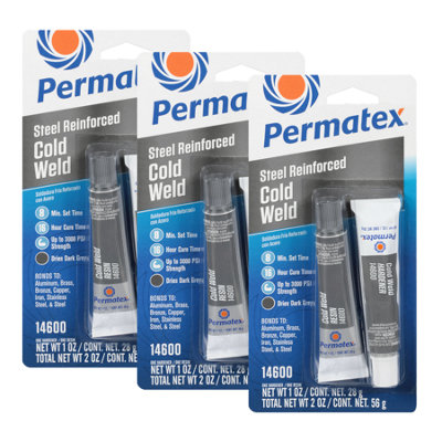 3X Permatex Steel Reinforced Cold Weld Epoxy Resin Hardener Filler Adhesive Glue from B&Q