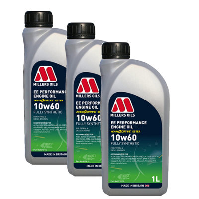 Millers Oils Ee Performance 10W60 Fully Synthetic Engine Oil 3X1L from B&Q