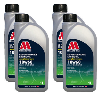Millers Oils Ee Performance 10W60 Fully Synthetic Engine Oil 4X1L