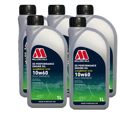 Millers Oils Ee Performance 10W60 Fully Synthetic Engine Oil 5X1L