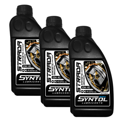Syntol 10W40 Motorcycle Engine Oil Fully Synthetic 4 Stroke Jaso Ma / Ma2 3X1l