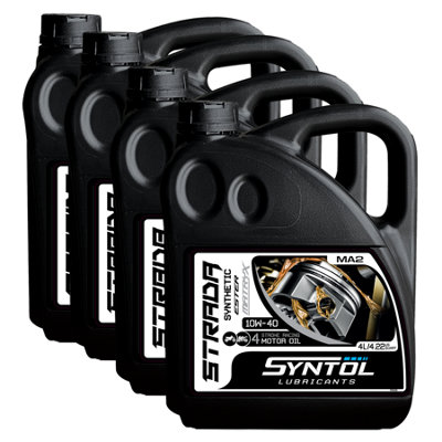Syntol 10W40 Motorcycle Engine Oil Fully Synthetic 4 Stroke Jaso Ma / Ma2 4X4l