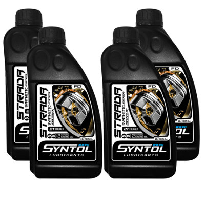 Syntol Synthetic 2-Stroke 2T Motorcycle Engine Oil Ester Motocross Ktm Yamaha 4X1l Large