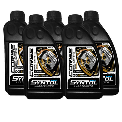 Syntol Corse 4T 10W-30 Motorcycle Fully Synthetic Engine Oil Jaso Ma2/Ma 5X1l
