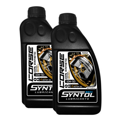 B&Q -  Corse 4T 10W-50 100% Synthetic Motorcycle Engine Oil 2X1L