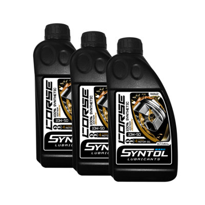 B&Q -  Corse 4T 10W-50 100% Synthetic Motorcycle Engine Oil 3X1L