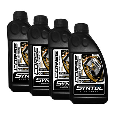 Syntol Corse 4T 10W-50 100% Synthetic Motorcycle Engine Oil 4X1l
