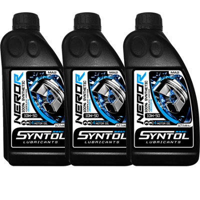 Syntol Nero-R 4T 10W-50 100% Synthetic Racing Motorcycle Engine Oil 3X1l