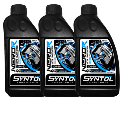Syntol 10W60 Motorcycle Oil Fully Synthetic 4 Stroke Jaso Ma Ma2 10W-60 Api Sn 3X1l