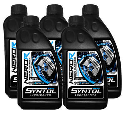 Syntol 10W60 Motorcycle Oil Fully Synthetic 4 Stroke Jaso Ma Ma2 10W-60 Api Sn 5X1l