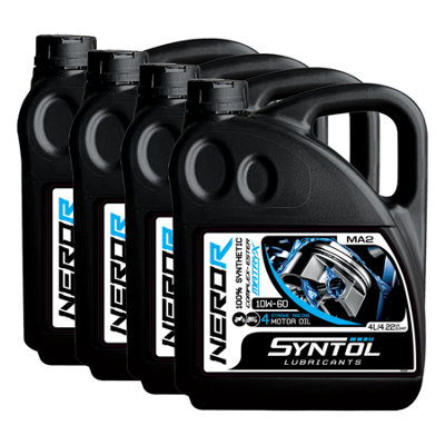 Syntol 10W60 Motorcycle Oil Fully Synthetic 4 Stroke Jaso Ma Ma2 10W-60 Api Sn - 4X4l