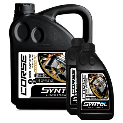 Syntol Motorcycle Motorbike Corse 4T 15W-50 Fully Synthetic Oil 6L