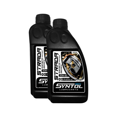 Syntol Strada 4T 20W-60 Semi Synthetic Motorcycle Engine Oil Jaso Ma/Ma2 2X1l