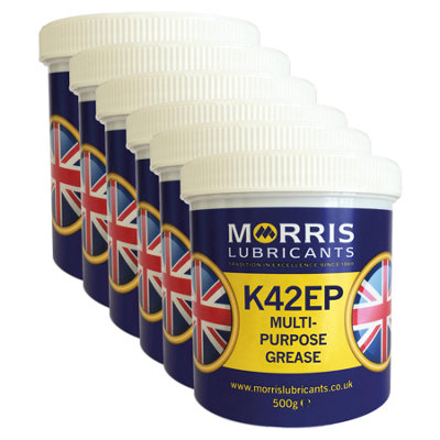 6X Morris K42Ep General Multi Purpose Lithium Ep Grease 500G Bearings & Chassis from B&Q