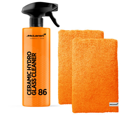 Mclaren Ceramic Hydro Glass Cleaner 500Ml + 2X Luxury Micro Fiber Towels from B&Q
