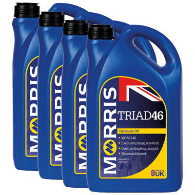 4X Morris Iso 46 Hydraulic Oil Fluid Triad 46 Iso Vg46 Iso11158 Din51524 5L