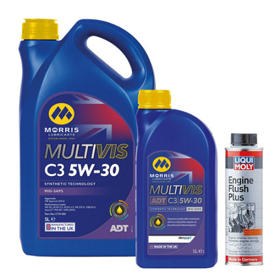 6L Morris 5W30 Fully Synthetic Engine Oil Multivis Adt C3 Dexos2+Engine Flush from B&Q