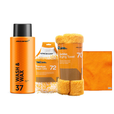 Mclaren Wash & Wax 500Ml+Wash Mitt+Standard Micro Fiber Cloth+Jumbo Drying Towel from B&Q