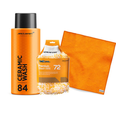 Mclaren Ceramic Wash 500Ml + Microfibre Wash Mitt + Standard Micro Fiber Cloth from B&Q