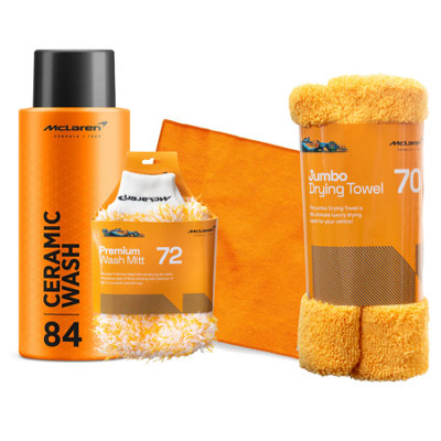 Mclaren Ceramic Wash 500Ml+Wash Mitt+Micro Fiber Cloth+Jumbo Drying Towel from B&Q