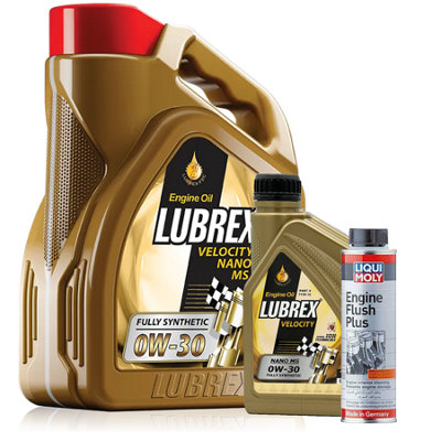 Lubrex 0W30 Fully Synthetic Engine Oil Acea C2,c3 Dexos26L + Engine Flush from B&Q