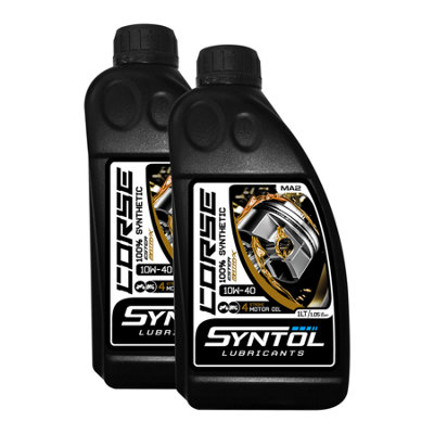 Syntol Corse 4T 10W-40 100% Synthetic Motorcycle Engine Oil Jaso Ma/Ma2 2X1l