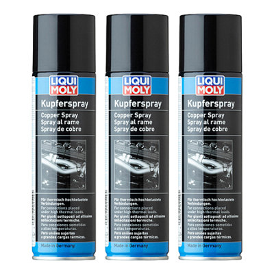 Liqui Moly Copper Spray Grease Anti-Seize Lubricant Heat Resistant Spray 3X250Ml from B&Q
