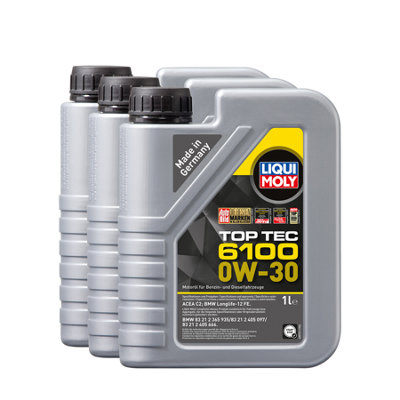 Liqui Moly Top Tec 6100 0W30 Fully Synthetic Engine Oil Acea C2 Api Sp 3X1L from B&Q