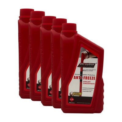 Atlantic Red Antifreeze Coolant Concentrate Oat Extended Life Coolant  Sae J 1034 5X1L from B&Q