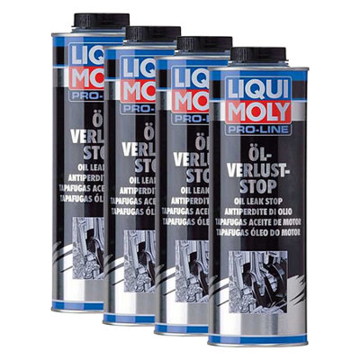 Liqui Moly Pro-Line Oil Stop Leak 4X1l Sealer Treatment Reduces Oil Consumption Blue