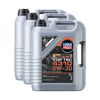 Liqui Moly Top Tec 4310 0W-30 Semi Synthetic Engine Oil Acea C2 3X5L from B&Q