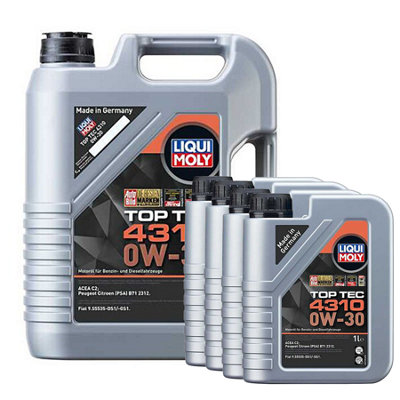 Liqui Moly Top Tec 4310 0W-30 Semi Synthetic Engine Oil Acea C2 9L from B&Q