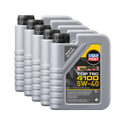 Liqui Moly 5W40 Fully Synthetic Engine Oil Top Tec 4100 Acea C3 Api Sn 5X1L from B&Q