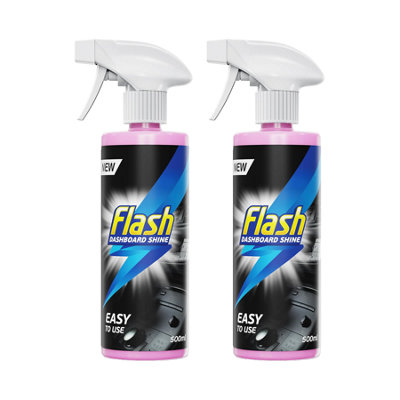 Flash Car Dashboard & Cockpit Cleaner Interior Plastic Shine Spray 2X500Ml from B&Q