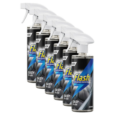 Flash Leather Protector Spray Clean Restore & Protect Car Interiors 6X500Ml from B&Q