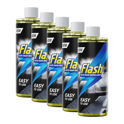 Flash Rain Repellent Spray Water Repellent Windscreen & Glass Treatment 5X500Ml from B&Q