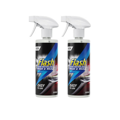 Flash Waterless Wash & Wax Quick & Effective Waterless Car Cleaner Spray 2X500ml - Image 3