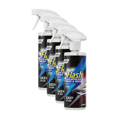 Flash Waterless Wash & Wax Quick & Effective Waterless Car Cleaner Spray 4X500ml 5056820572932 - Image 3