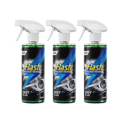 Flash Insect Bug Remover Spray Powerful Car Cleaner For Tar & Bugs 3X500ml 5056820573120 - Image 3