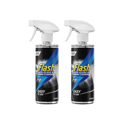 Flash Glass & Mirror Cleaner Streak-Free Shine For Car Windows & Mirrors 2X500ml