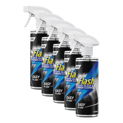 Flash Glass & Mirror Cleaner Streak-Free Shine For Car Windows & Mirrors 5X500ml