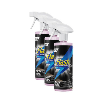 Flash Trim & Rubber Care Dashboard Bumper Protector & Cleaner Spray 3X500Ml from B&Q